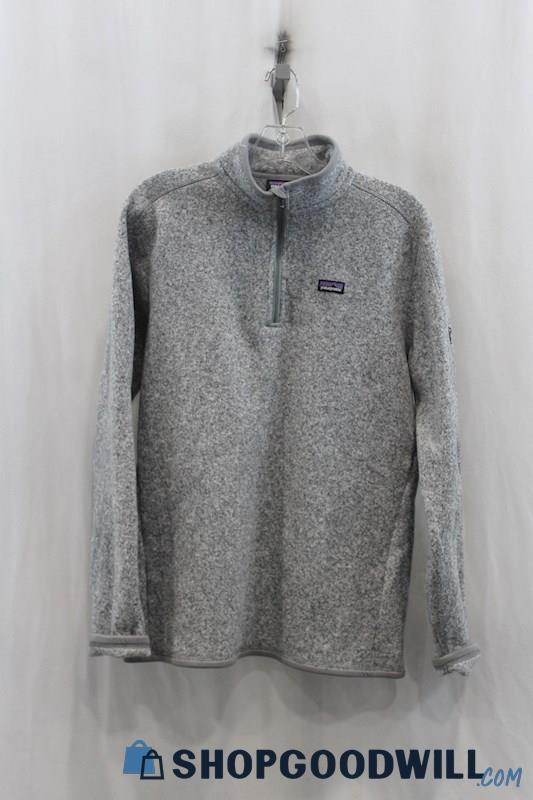 Patagonia Womens Heather Gray 1/4 Zip Sweater Sz XL