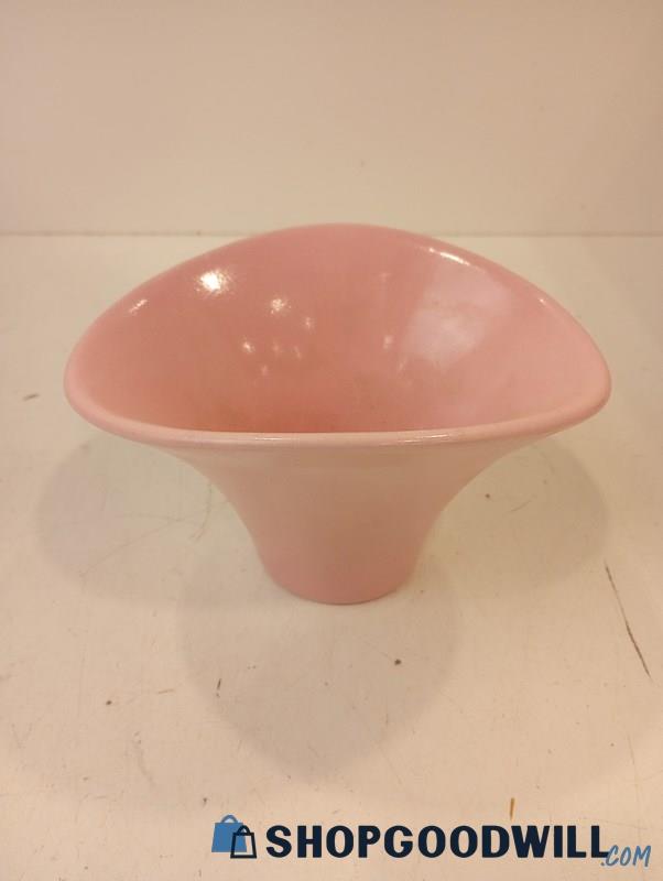 Vintage MCM Pink Oblong Shaped Vase 