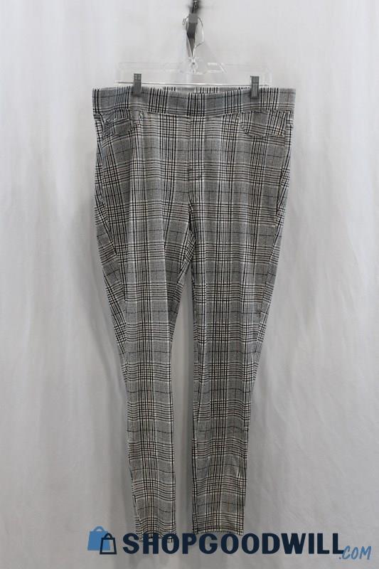 NWT Seven7 Womens Black/White Plaid Ponte Pants Sz XL