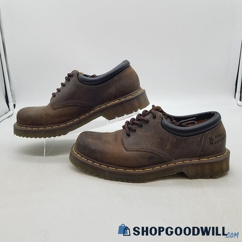 Dr. Martens Men's 8053 Slip Resistant Crazy Horse Brown Leather Work Shoes Sz 11