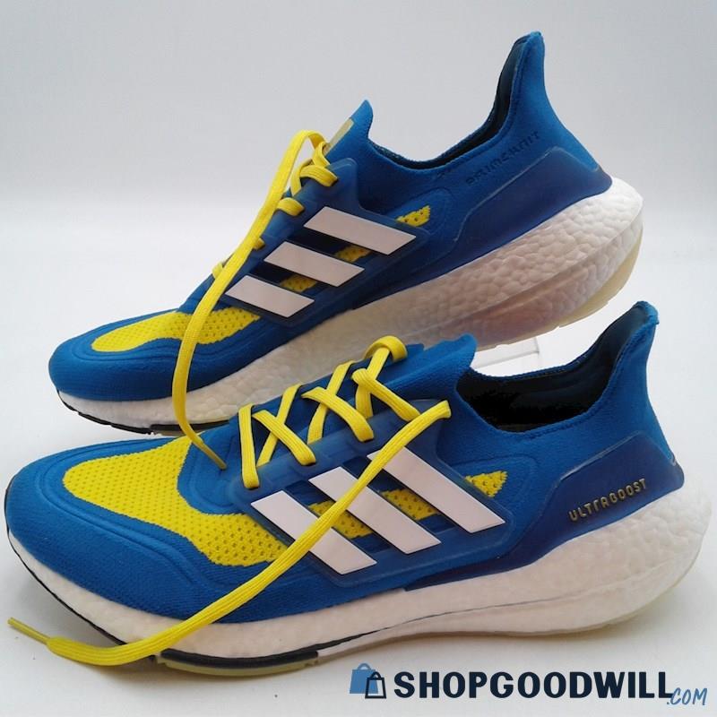 Adidas Men's Ultraboost 21 'LA RAMS' Blue/Yellow Running Sneakers Sz 13