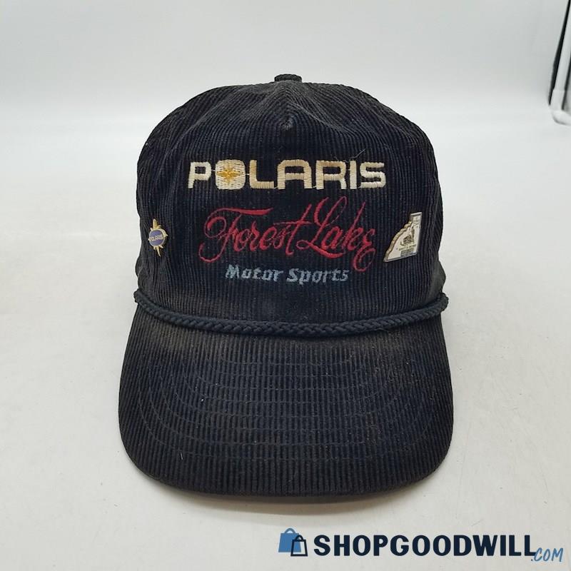 Polaris Forest Lake Motor Sports Black Corduroy Elastic Band Hat