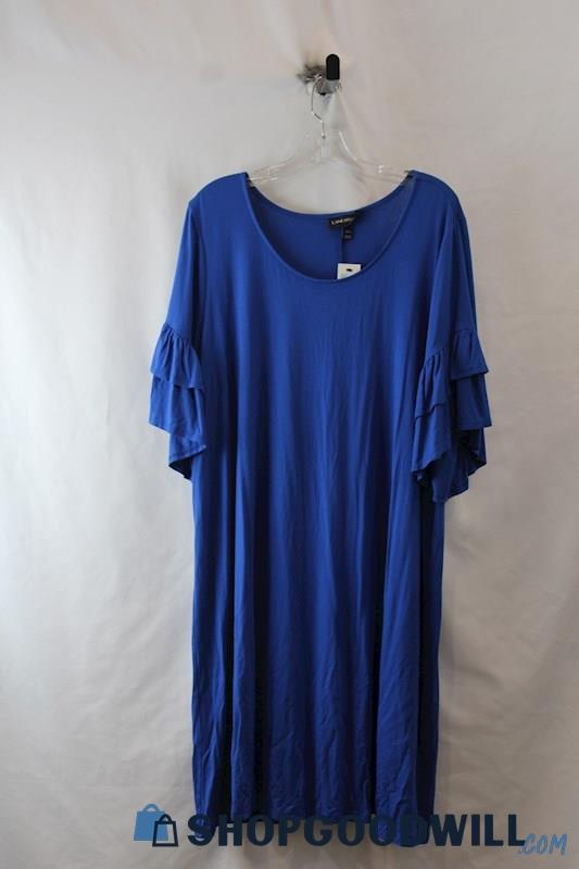 NWT Lane Bryant Women's Royal Blue Ruffle Sleeve Dress SZ 18