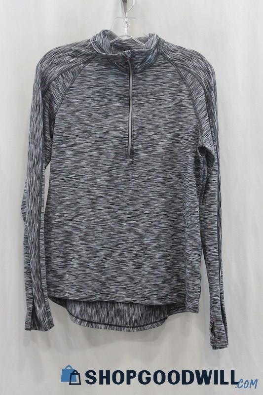 Athleta Women's Heather Gray Half Zip Sweater SZ M