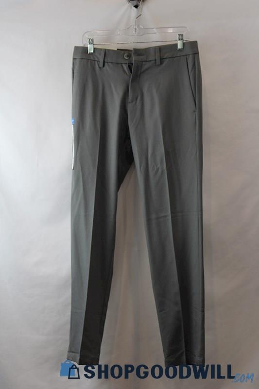 NWT Haggar Men's Gray Flat Front Slim Fit Dress Pants sz 30x32