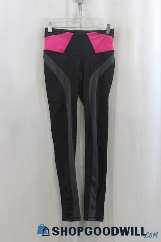 Cynthia Rowley Women's Black/Pink Tech Ankle Legging Pant SZ XS