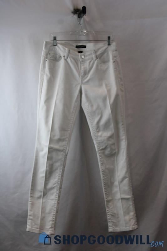 WHBM Women's White Slim Straight Ankle Jean SZ 4R