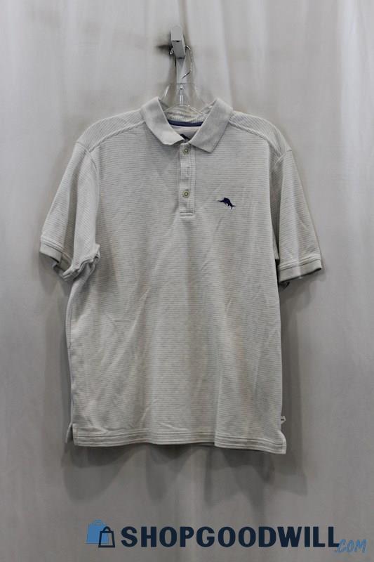 Tommy Bahama Men's Heather White Polo Shirt SZ S