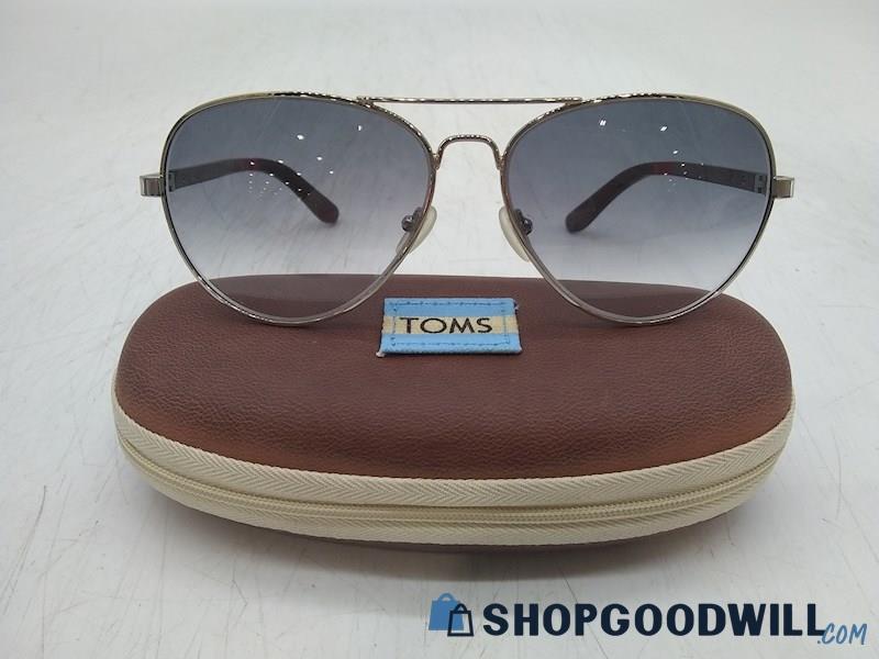 Toms Men's Brown & Burgundy Plastic/ Silver Metal Aviator Frame Sunglasses  