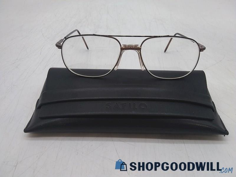 Safilo Men's Brown Metal Frame Prescription Eyeglasses 