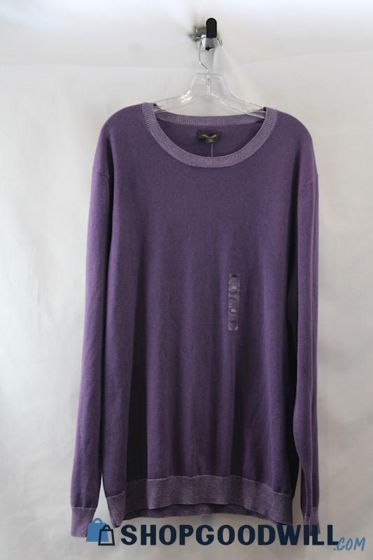 NWT Tasso Elba Men's Plum Purple Scoop Neck Soft Knit Sweater SZ 3X