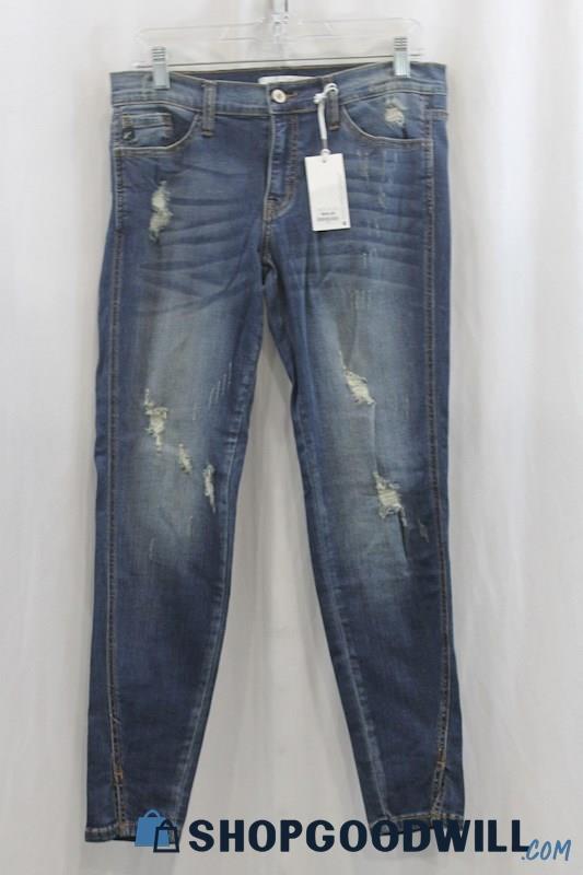 NWT Kancan Women's Blue Wash Ankle Skinny Jean SZ 11