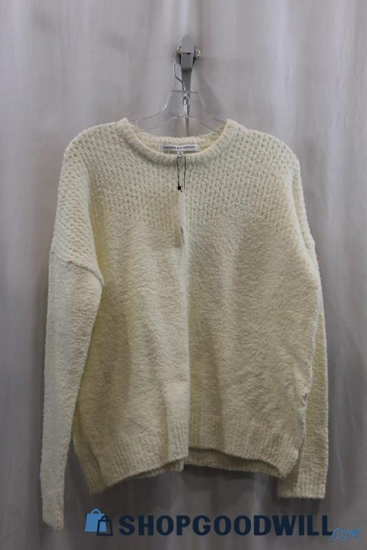 NWT Cupcake & Cashmere Womens Cream White Knit Sweater Sz M