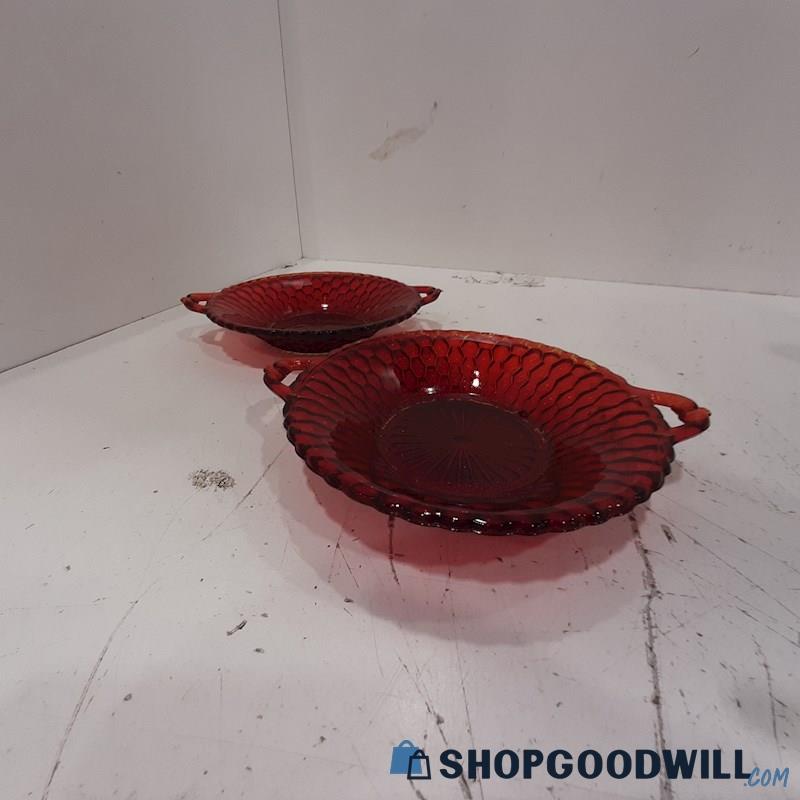 Unbranded Crimson Red Glass Plates