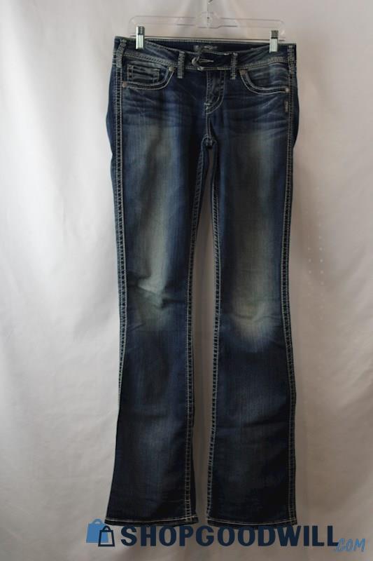 Silver Jeans Women's Weathered Blue Low Bootcut Jeans sz 28x35