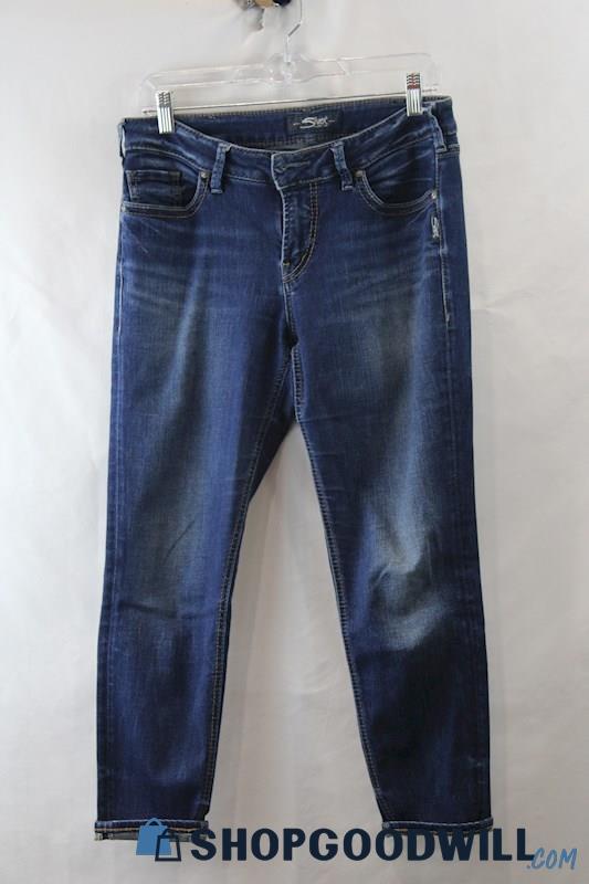 Silver Jeans Woman's Blue Skinny Crop Jeans sz 30x25