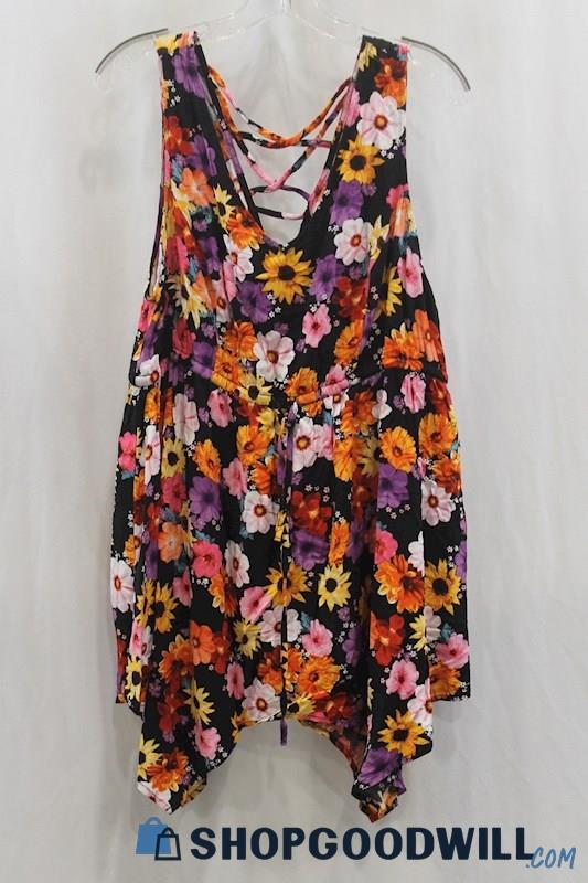 Torrid Women's Black Multicolor Floral Print Sundress SZ 2X