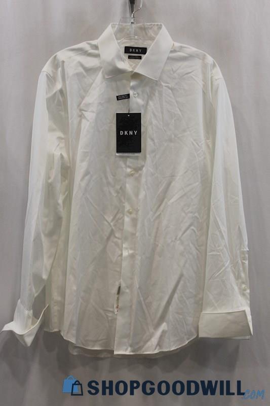 NWT DKNY Men's White Dress Shirt SZ L