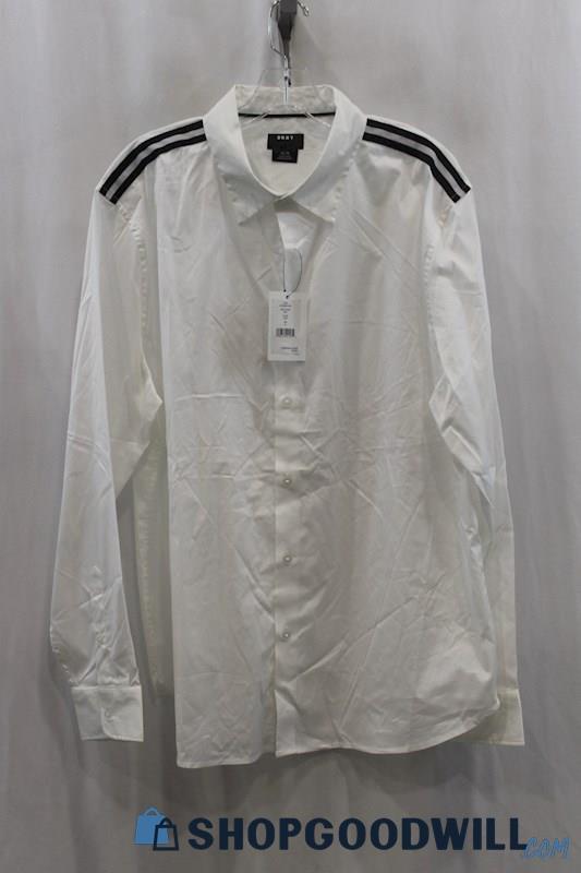 NWT DKNY Men's White/Black Dress Shirt SZ XL