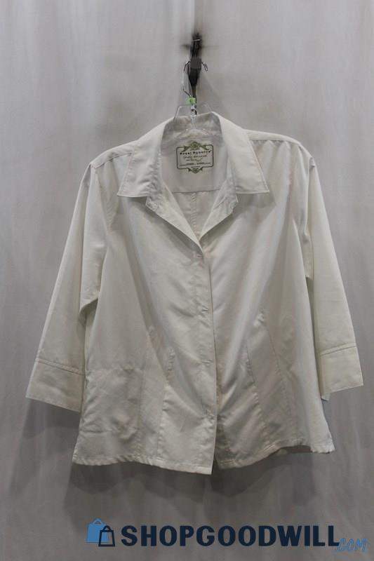 Royal Robbins Womens White Button Down Shirt Sz L