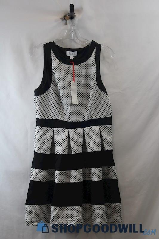 NWT Elle Woman's White and Black Dress sz 6