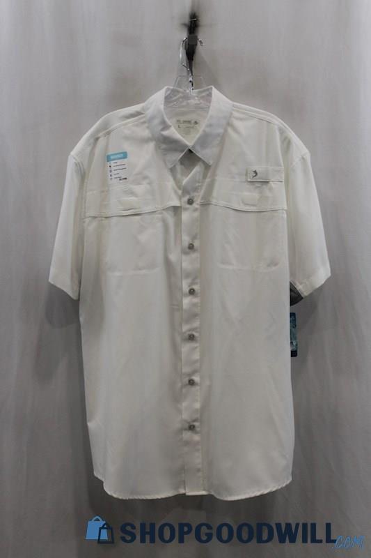 NWT Mariner Mens White Tech Button Down Shirt Sz L