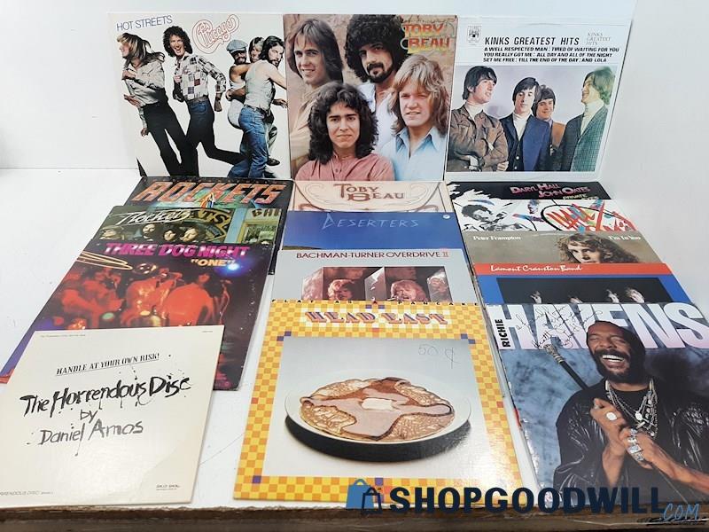 16 Rock LPs All Like New Chicago The Kinks Hall & Oats 3 Dog BTO Rockets +