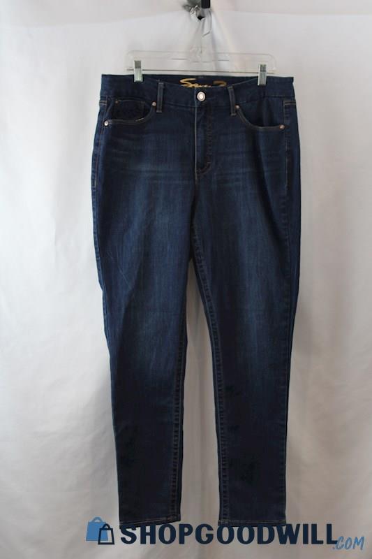 Seven 7 Women's Dark Blue Skinny Ankle Jean SZ 16