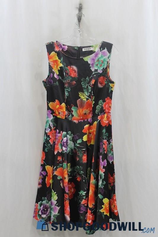 Grace Karin Women's Black Multicolor Floral Print Sundress SZ M