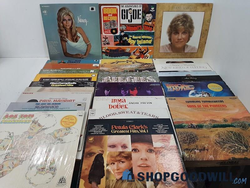 25 Popular LPs Very Good 5 Anne Murray Petula Clark Nancy Sinatra Bee Gees +