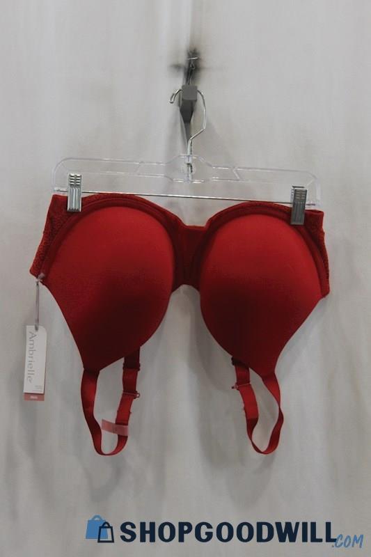 NWT Ambrielle Womens Red Wired Pushup Bra Sz 38DD