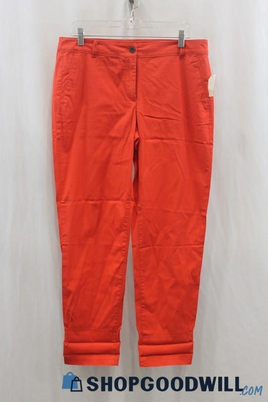 NWT Talbots Women's Orange Red Cropped Pant SZ 10