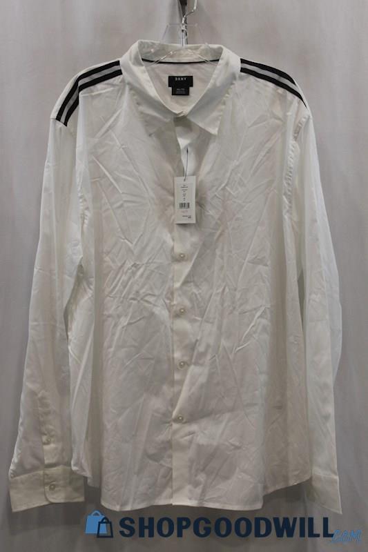 NWT DKNY Men's White/Black Dress Shirt SZ 2XL