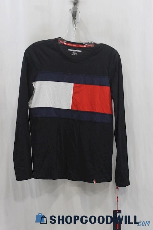 NWT Tommy Hilfiger Womens Black/Navy Sweatshirt Sz XS