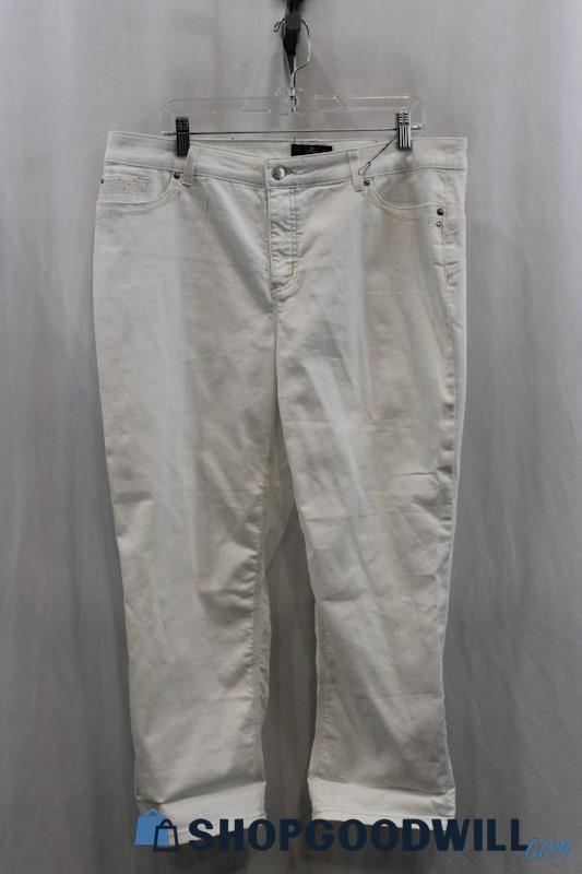 NWT Chicos Womens White Crop Straight Leg Jeans Sz XL