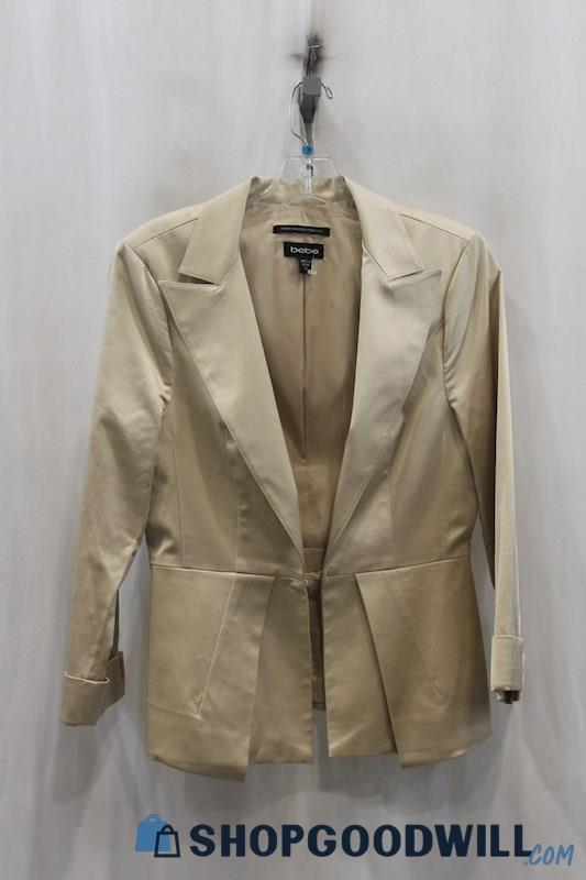 BeBe Womens Khaki Front Clip Blazer Sz 10