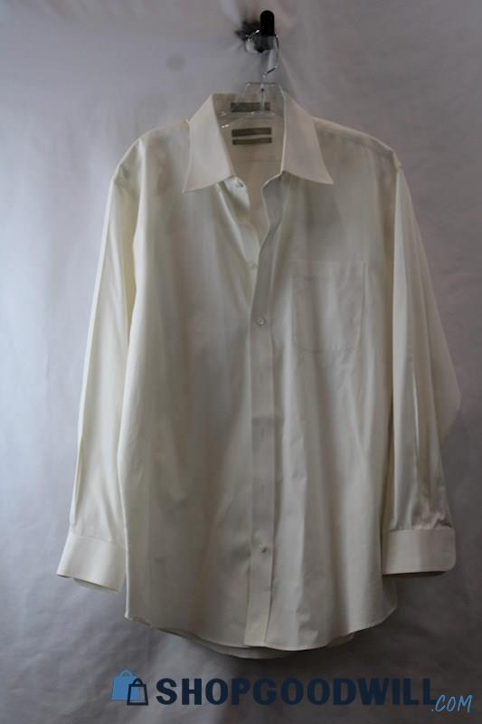 Nordstorm Men's Ivory Long Sleeve Button Down Dress Shirt sz 16.5x34