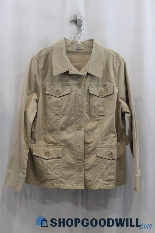 Laura Ashley Womens Khaki Utility Jacket Sz XL