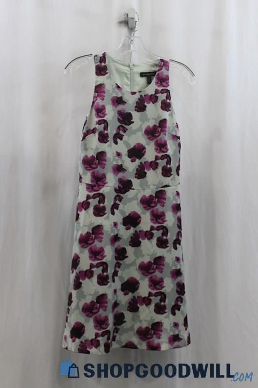 NWT Banana Republic Women's Gray/Purple Floral Print Tank Dress SZ 4P