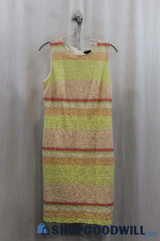 Ann Taylor Women's Yellow/Peach Lace Tank Dress SZ 8