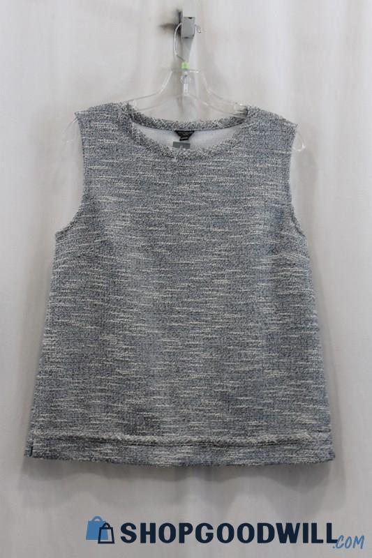 NWT Ann Taylor Womens Heather Gray Textured Tank Shirt Sz LP