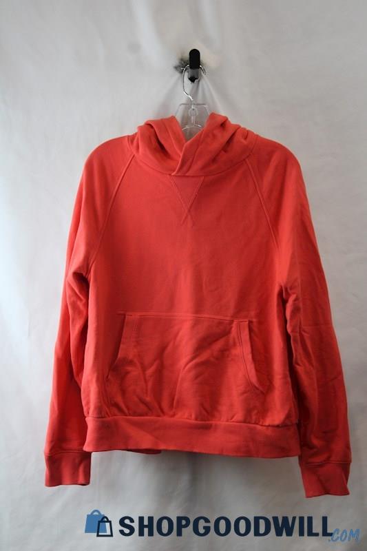 Athleta Women's Orange Pullover Back Slit Hoodie SZ M