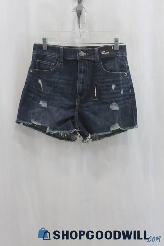 NWT Express Women's Dark Blue Denim Short SZ 8