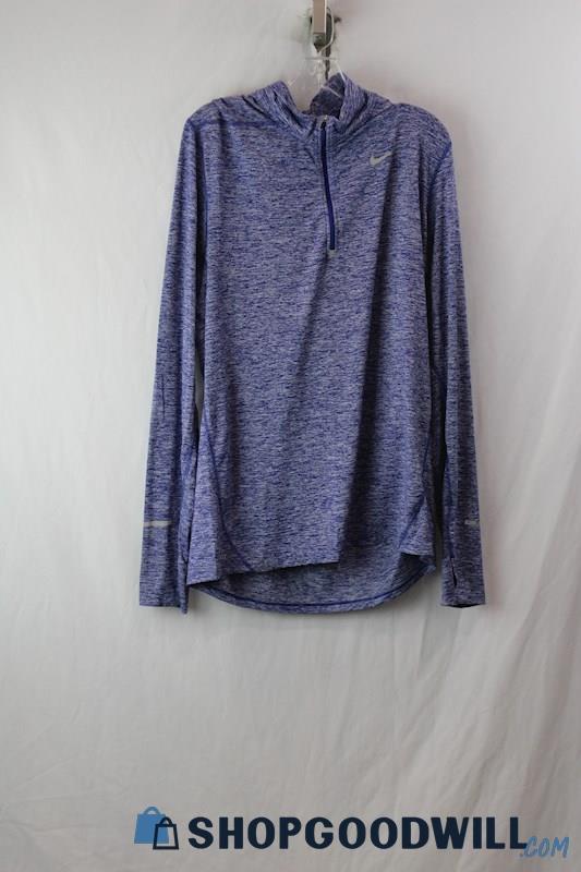 Nike Women's Blue 1/4 Zip Sweater Sz L