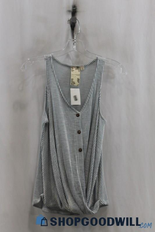 NWT Blu Pepper Womens Blue/White Stripe Tank Blouse Sz XS