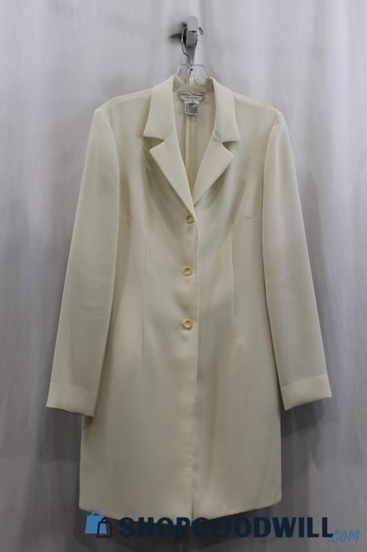 Rena Rowan Womens Ivory Blazer Coat Sz 6