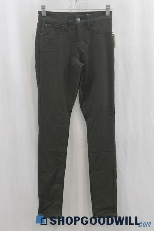 NWT Royalty Women's Olive Green Ankle Skinny Jegging Pant SZ S