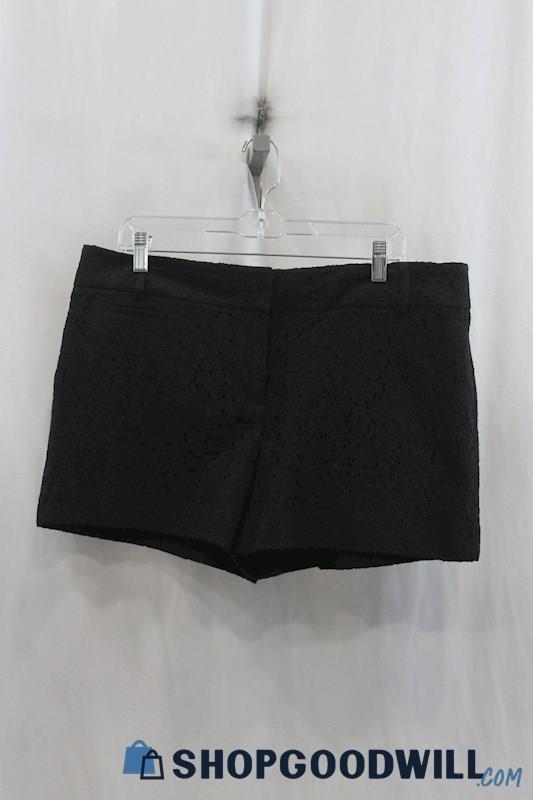 NWT Loft Women's Black Knit Lace Chino Short SZ 14