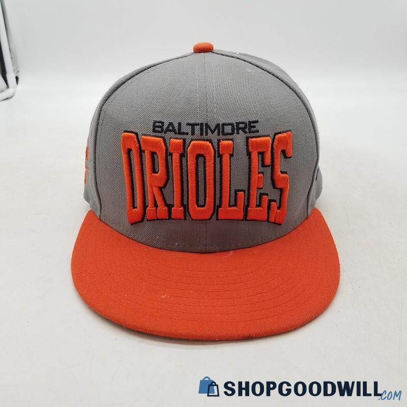 MLB Baltimore Orioles New Era 59Fifty Cooperstown Gray/Orange Fitted Hat 7 1/2