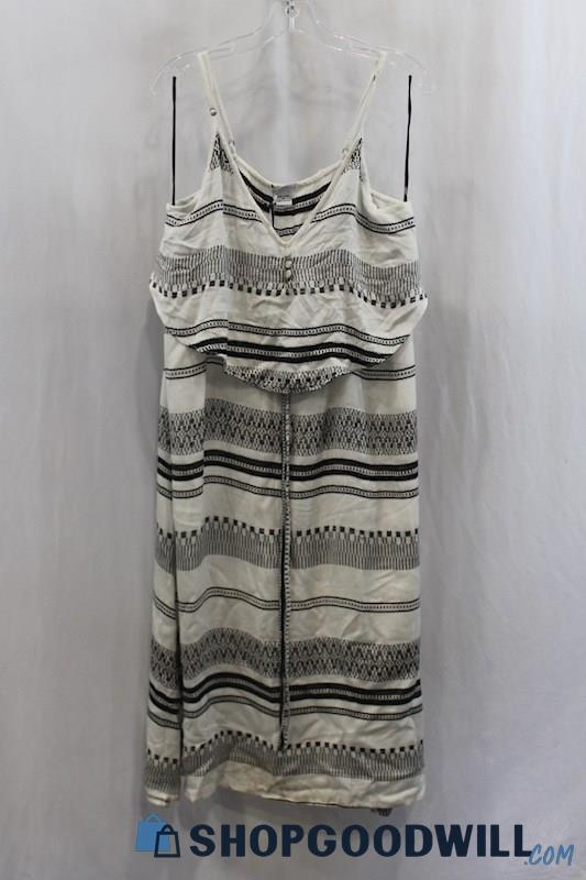 NWT A Stars Women's White/Black Design Pattern Sundress SZ M